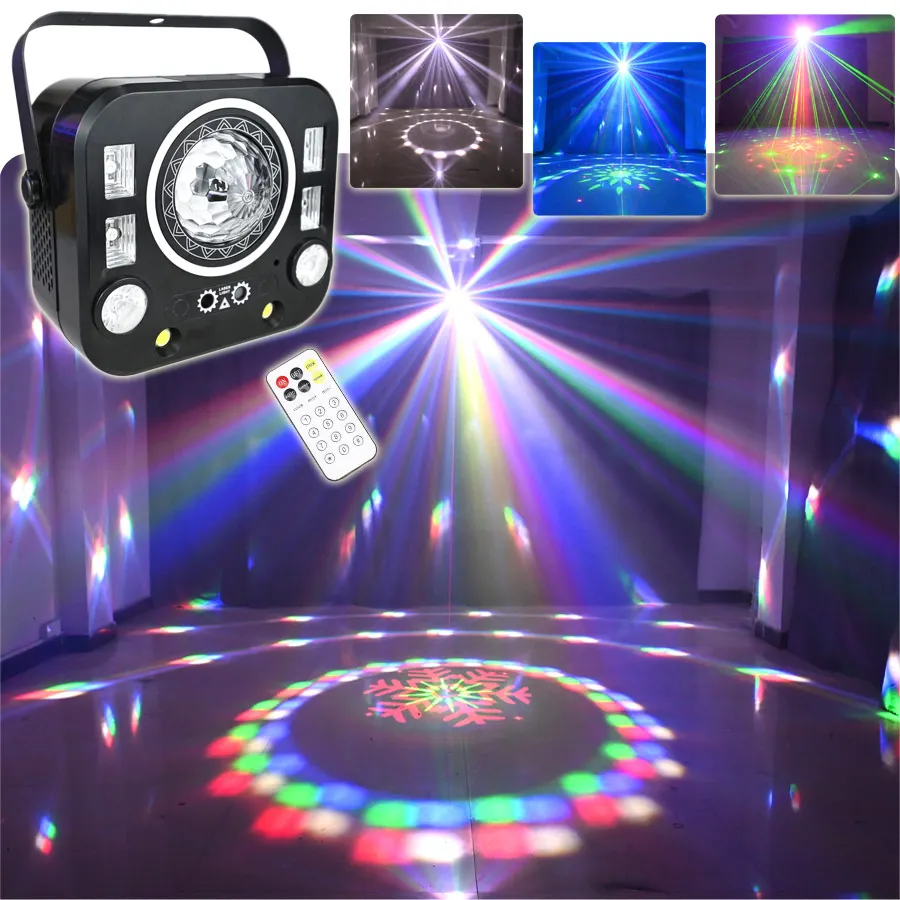 

6IN1 RGB Magic Ball DJ DiscoLight LED Beam Strobe RG Laser 60 Patterns Projector Dyed Stage Lighting DMX Party Dance Lamp X601