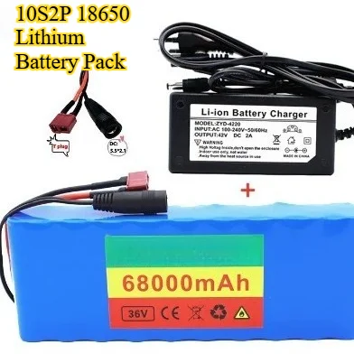 Akumulator litowy 36V 68Ah 10S2P 18650 do mocnych motocykli elektrycznych/hulajnóg elektrycznych 500W 36 V, akumulator litowo-jonowy wielokrotnego ładowania