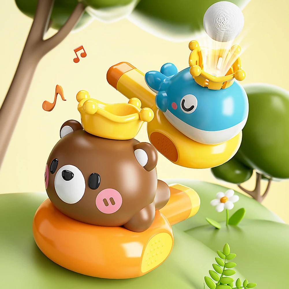 Whale/Bear Children's Blowing Horn Suspended Ball Lung Capacity Boosting Breathing Trainer Creative Stacking Toy