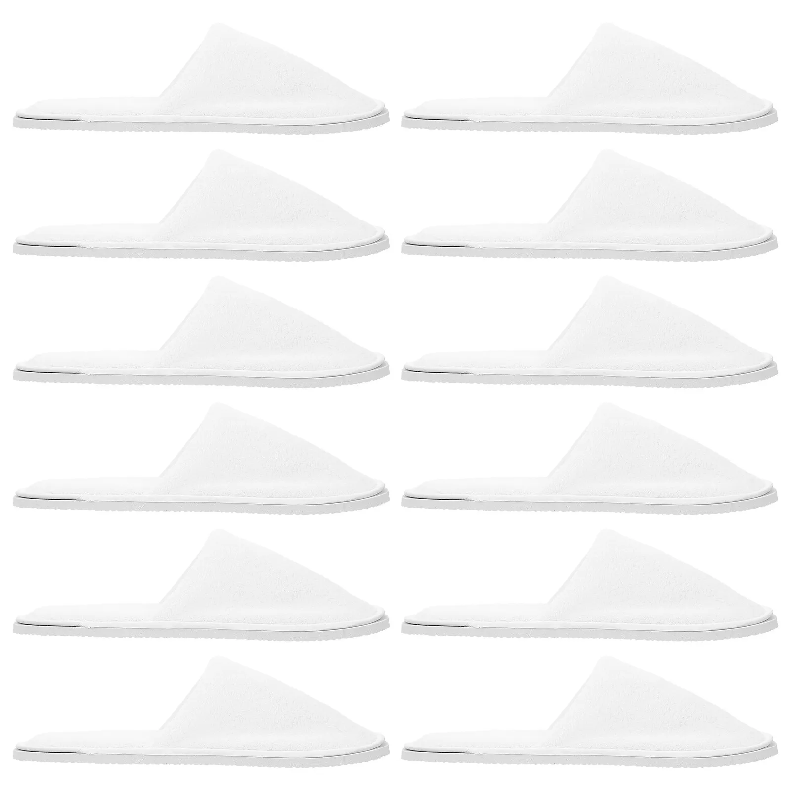 

6Pairs Coral Fleece Disposable Slippers Premium Non-Slip Indoor Hotel Spa Guest Slippers Lightweight Travel Home Salon Use