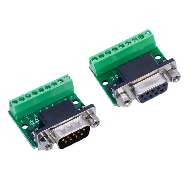 

9pin Solderless Connectors DB9 RS232 Serial to Terminal Female Male Adapter Connector Breakout Board
