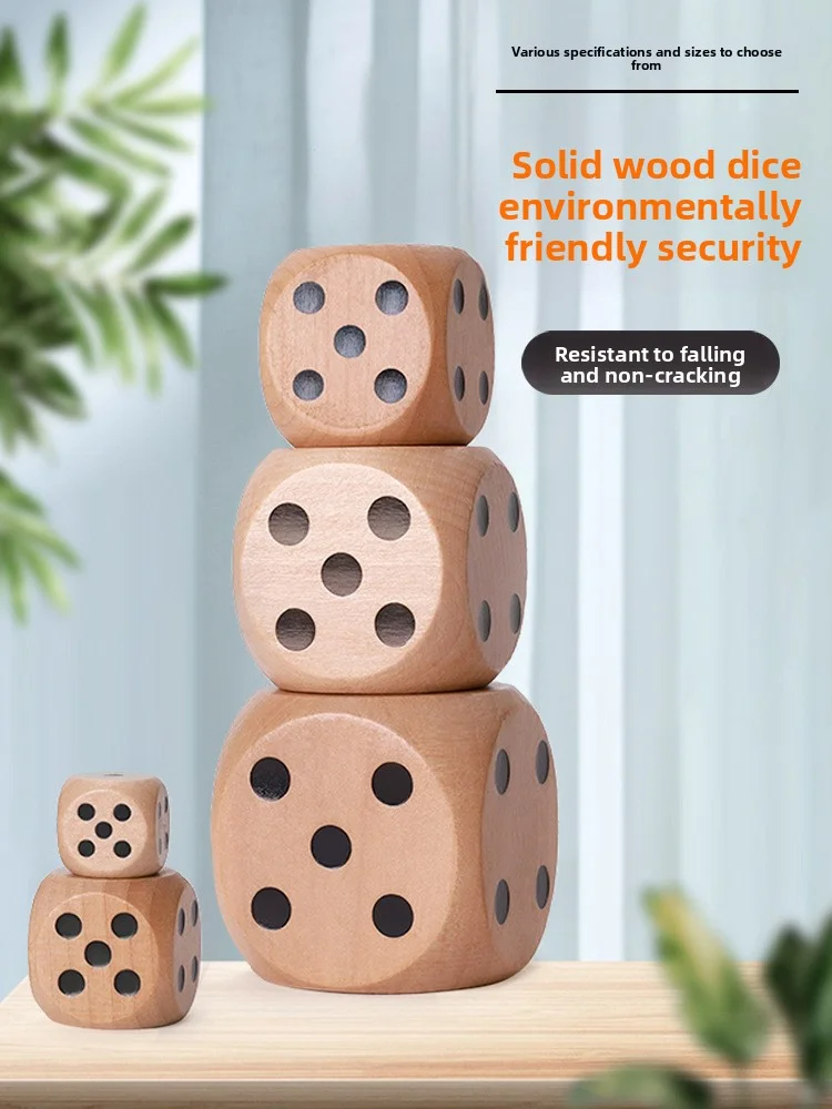 12PCS 16mm Wooden Dice Dots D6 Cube Rounded Corners 6-Sided Bar Club Party Children's Toys Board Game Adult Dice