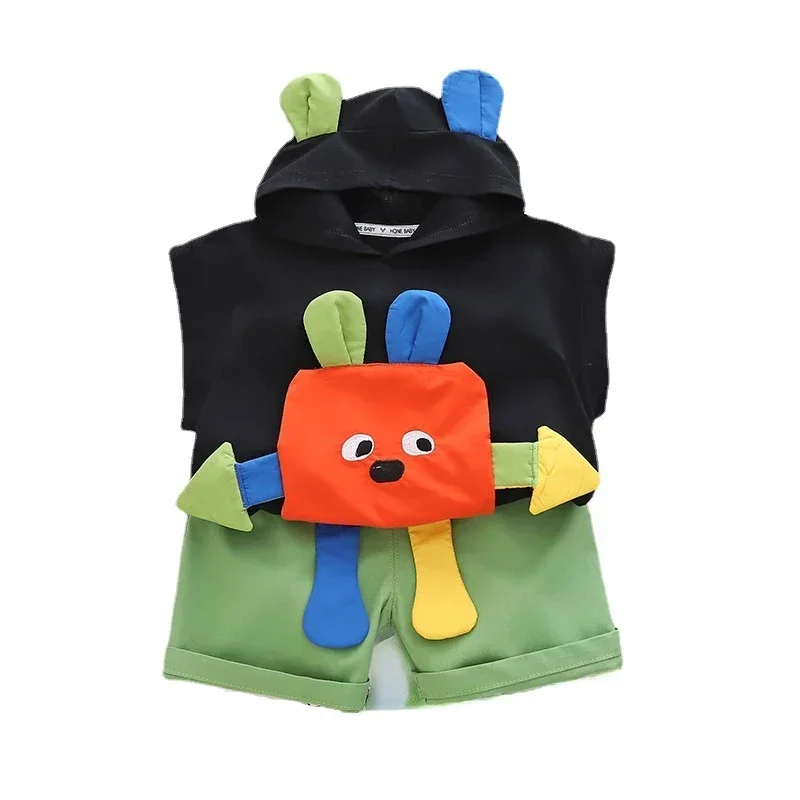 

Summer Baby Girls Clothes Suit Children Boys Hooded Vest Shorts 2Pcs/Sets Toddler Fashion Casual Costume Infant Kids Tracksuits