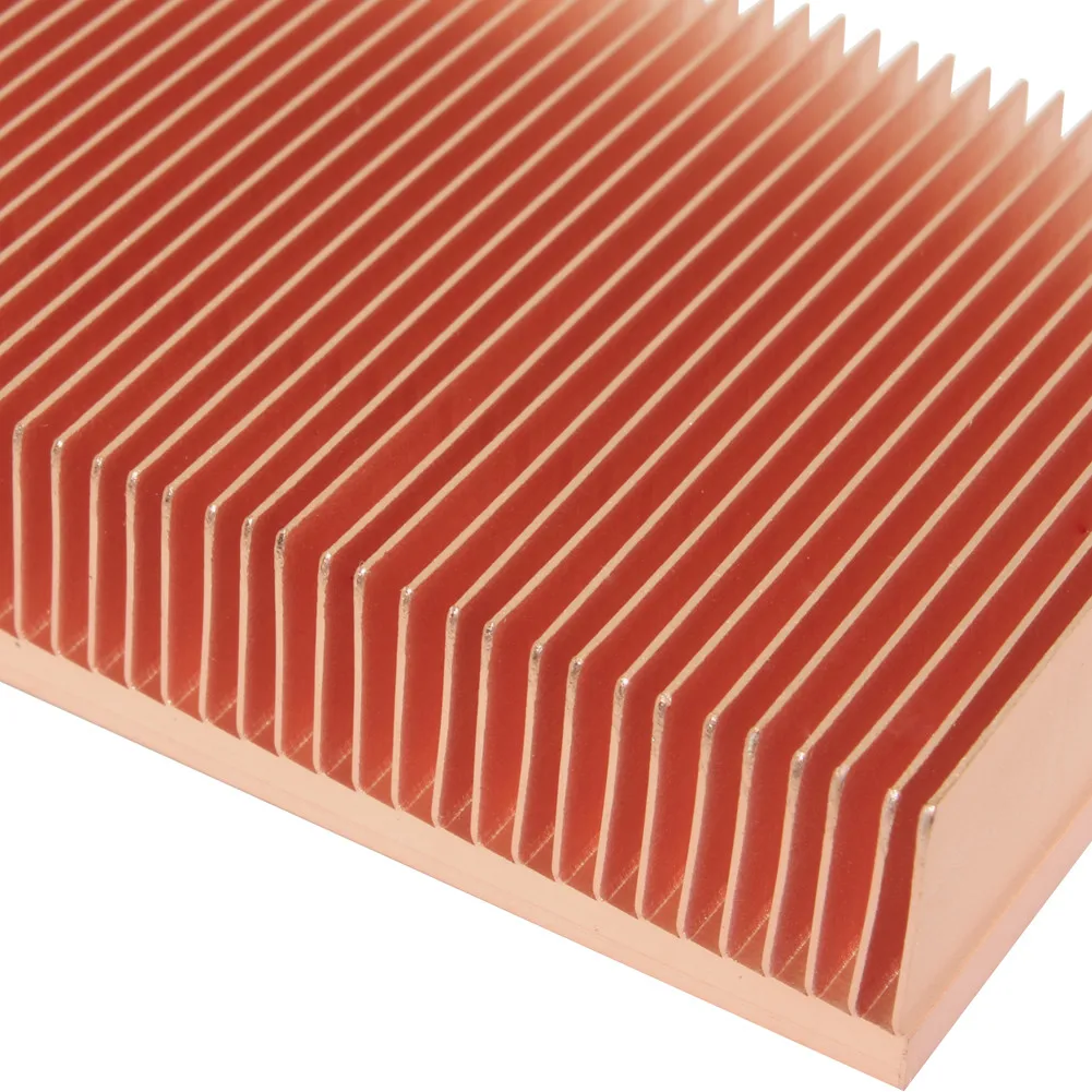 100x50x15mm DIY Pure Copper Heatsink Skiving Fin Heat Sink Cooling for Electronic Chip LED Heat dissipation