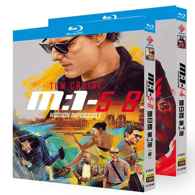 BD Blu-ray Disc Mission: Impossible 1–8 Complete Box Set with All Bonus Features