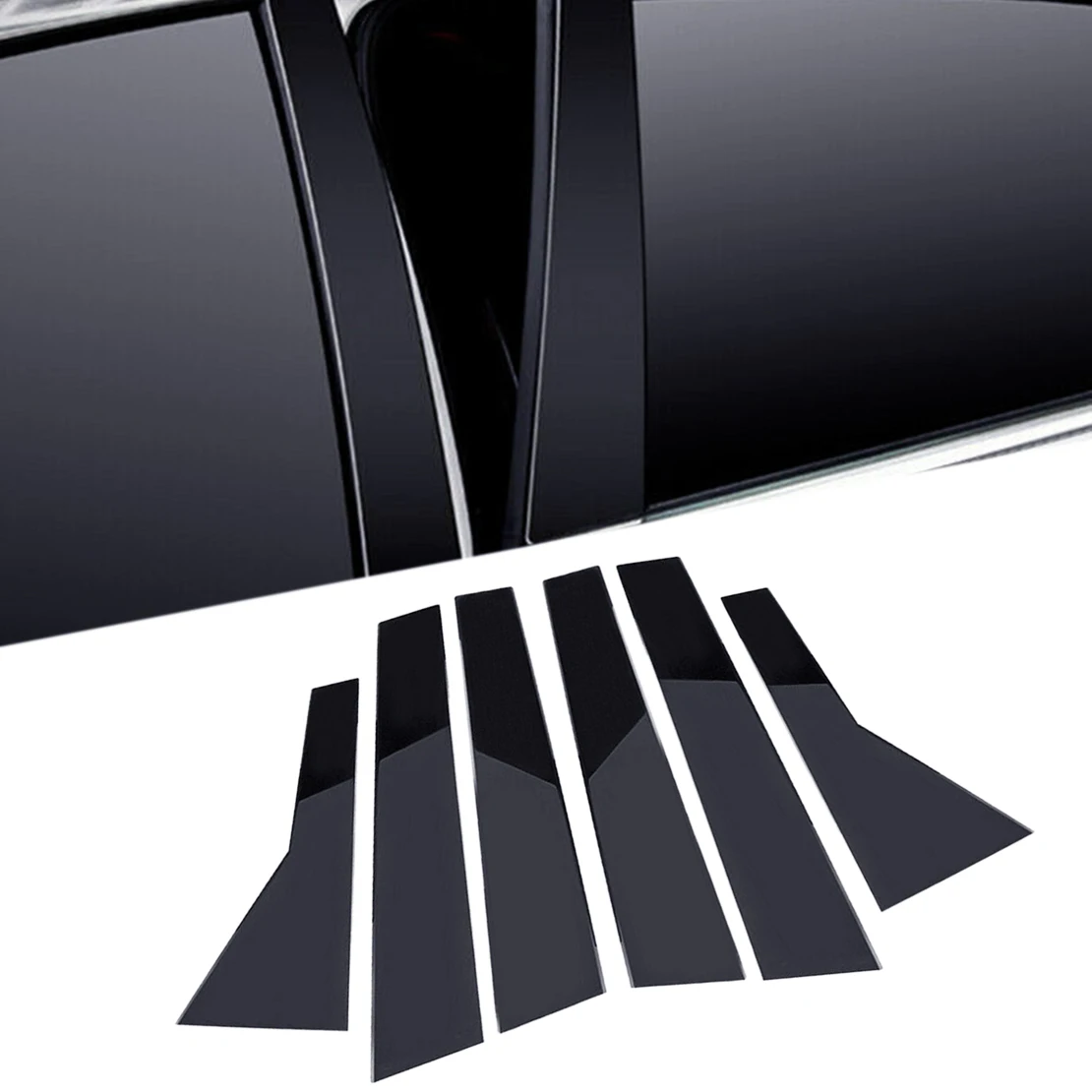 

1 Set Car Door B C Pillar Post Mirror Plate Molding Trim Fit For Cadillac XT5 2016 2017 2018 2019 2020 2021 Gloss Black PC