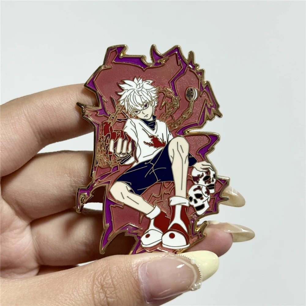 7cm Anime HUNTER×HUNTER Killua Zoldyck Cosplay Costume Metal Badge Pin Alloy Brooch Accessories Xmas Gift Halloween Props