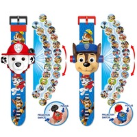 Paw Patrol Anime Toy Wrist Watch 3D Projection Digital Watch Dog Pat Patrouille Action Figure Marshall Chase Model cartoon Watch