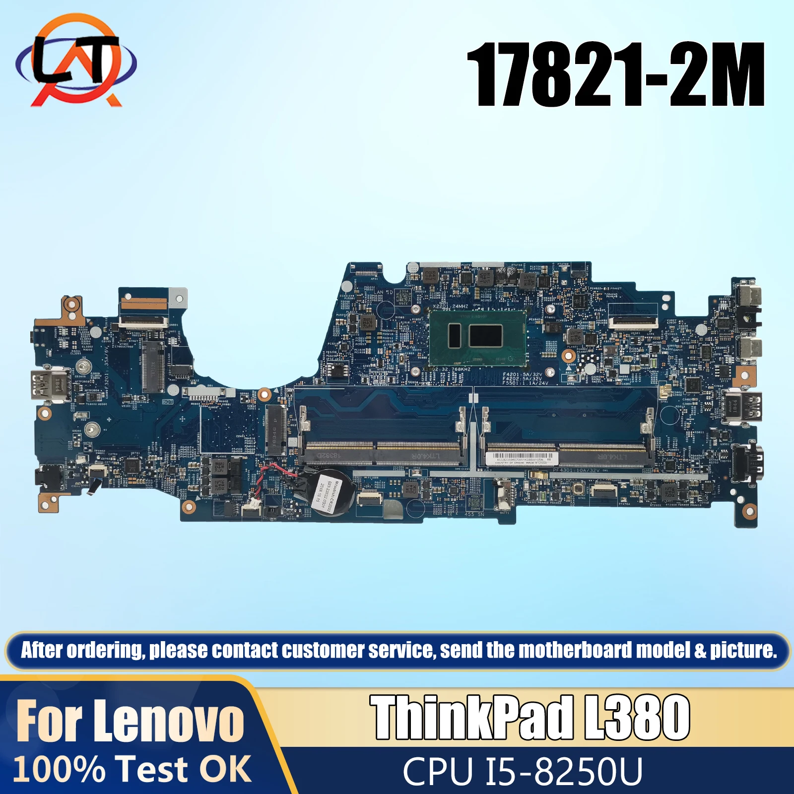 02HM000 01LW954 02HM023 For Lenovo ThinkPad L380 Notebook Motherboard LKL-1 MB 17821-2M 448.0CT04.002M With CPU I5-8250U