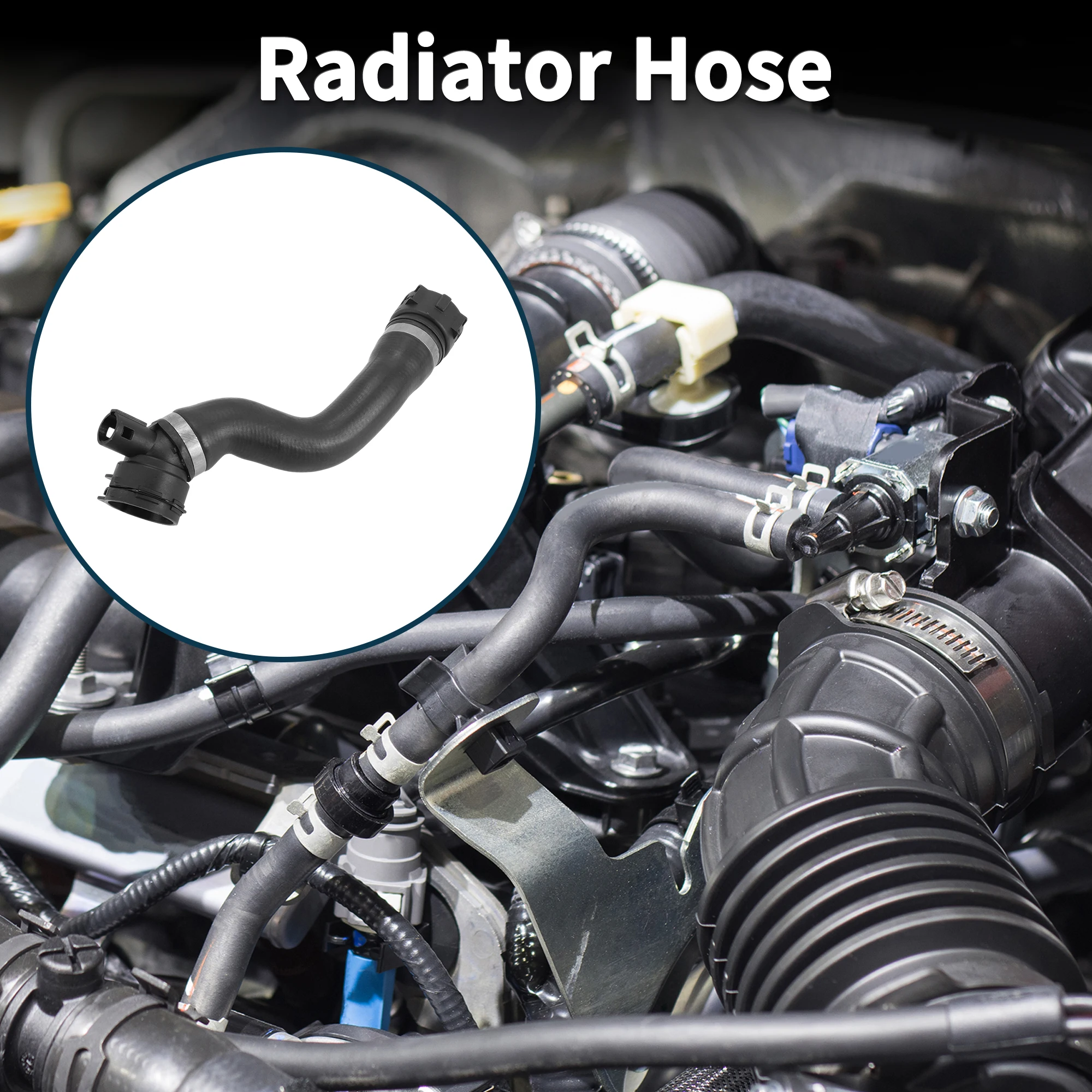 UXCELL ラジエーターホース ヒーターホース ラジエーター出口ホースパイプ BMW 1シリーズ 2005用 No.17127526391 ゴム製冷却液ホース ブラック 1個