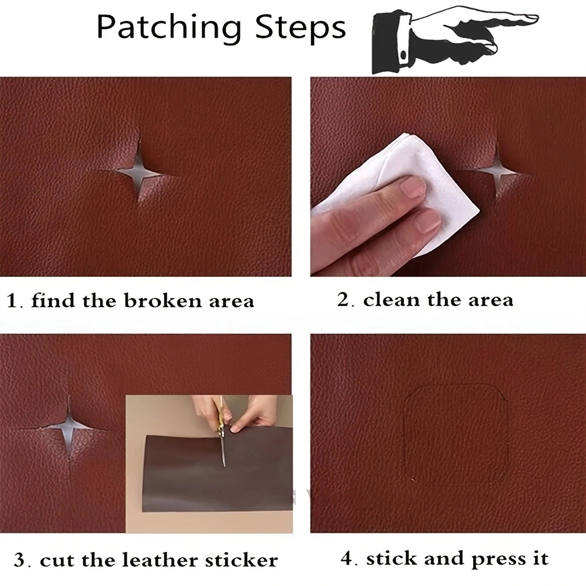 Self Adhesive Leather for Sofa Repair Patch Furniture Table Chair Sticker Seat Bag Shoe Bed Fix Mend PU Artificial Leather Skin