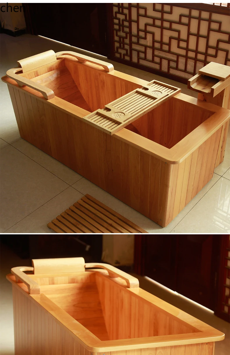 HXL bath bath wooden bucket adult bathtub solid wood bath basin