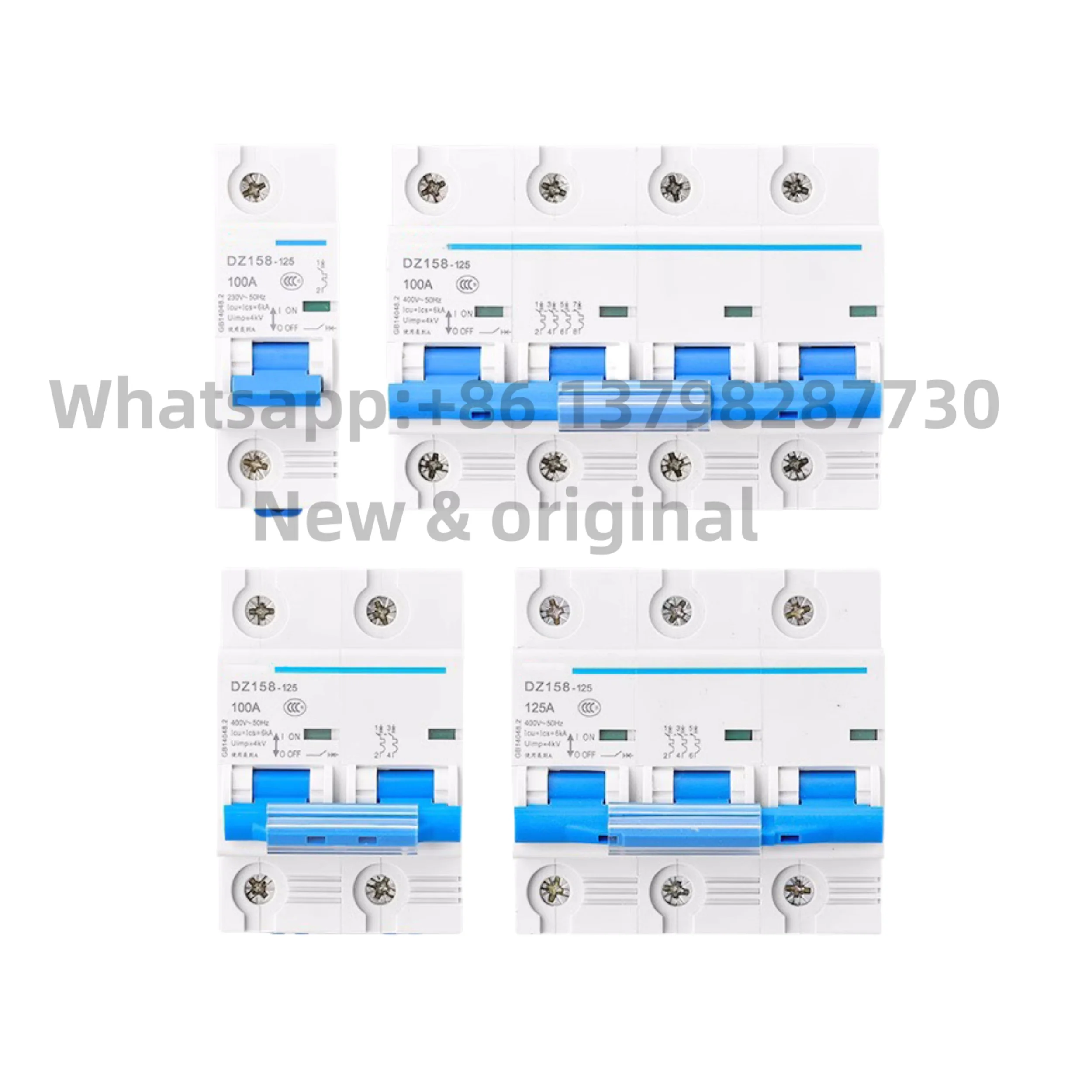 New original Air switch DZ158-125 high-power air switch 3P circuit breaker 80A 100A 125A