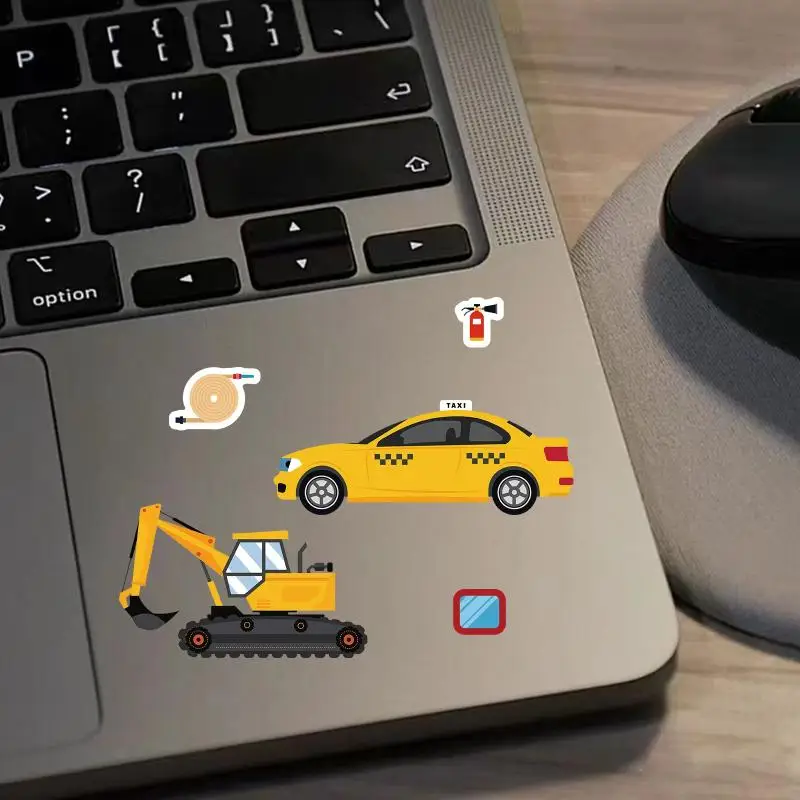 

8 листов мотоцикл экскаватор различные комбинации транспортных средств DIY наклейка пожарная машина скорая помощь головоломка наклейки подарки украшения