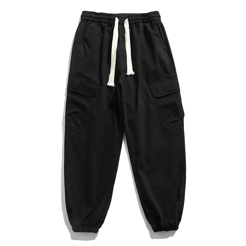 

Black Gray Beige Sweatpants Men's Spring And Autumn Pants Men's Casual Pants Loose Bunched Foot Sports Pants