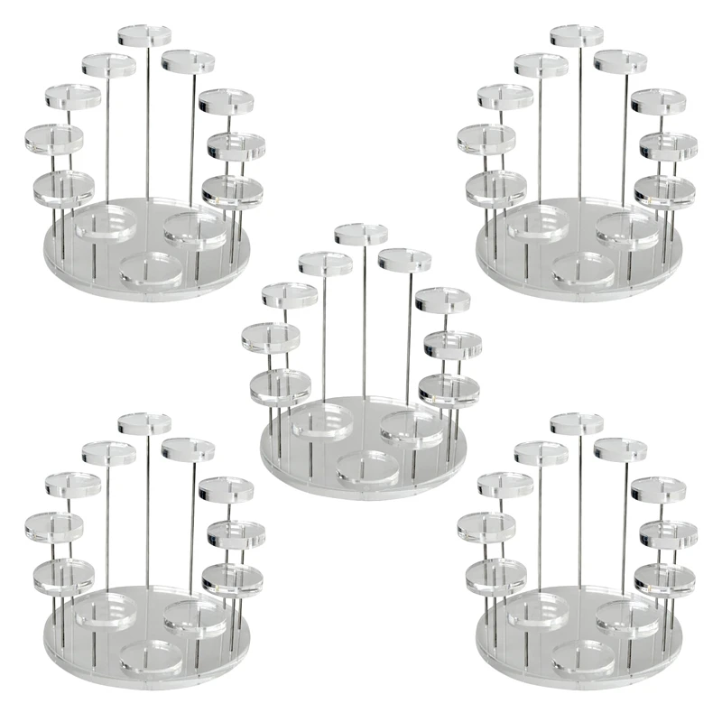 

5X Fashion Multi-Layer Acrylic Ring Display Rack Earring Holder Pendant Gemstone Showcase Jewelry Display Stand Desktop