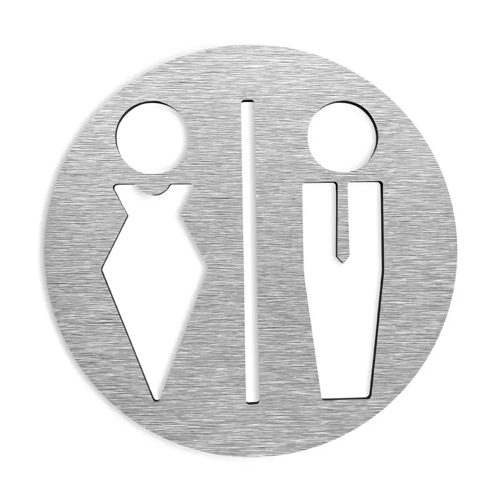 Customized Bathroom Signs and Plaques Toilet Door plate Sign All Gender Restroom WC Composite Aluminum Board