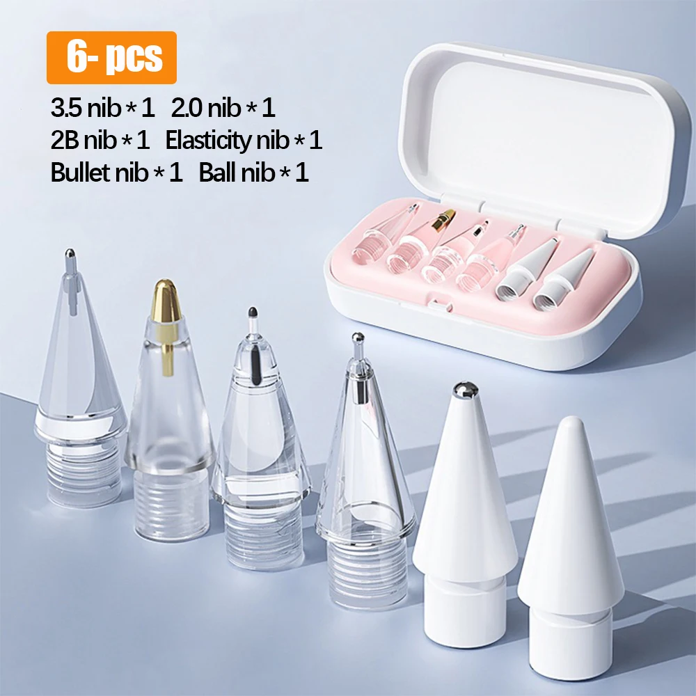 Thin Soft Nib Replacements: 4pcs/6pcs Pencil Refills for Apple Pencil 1/2/3rd (USB-C)/Pro