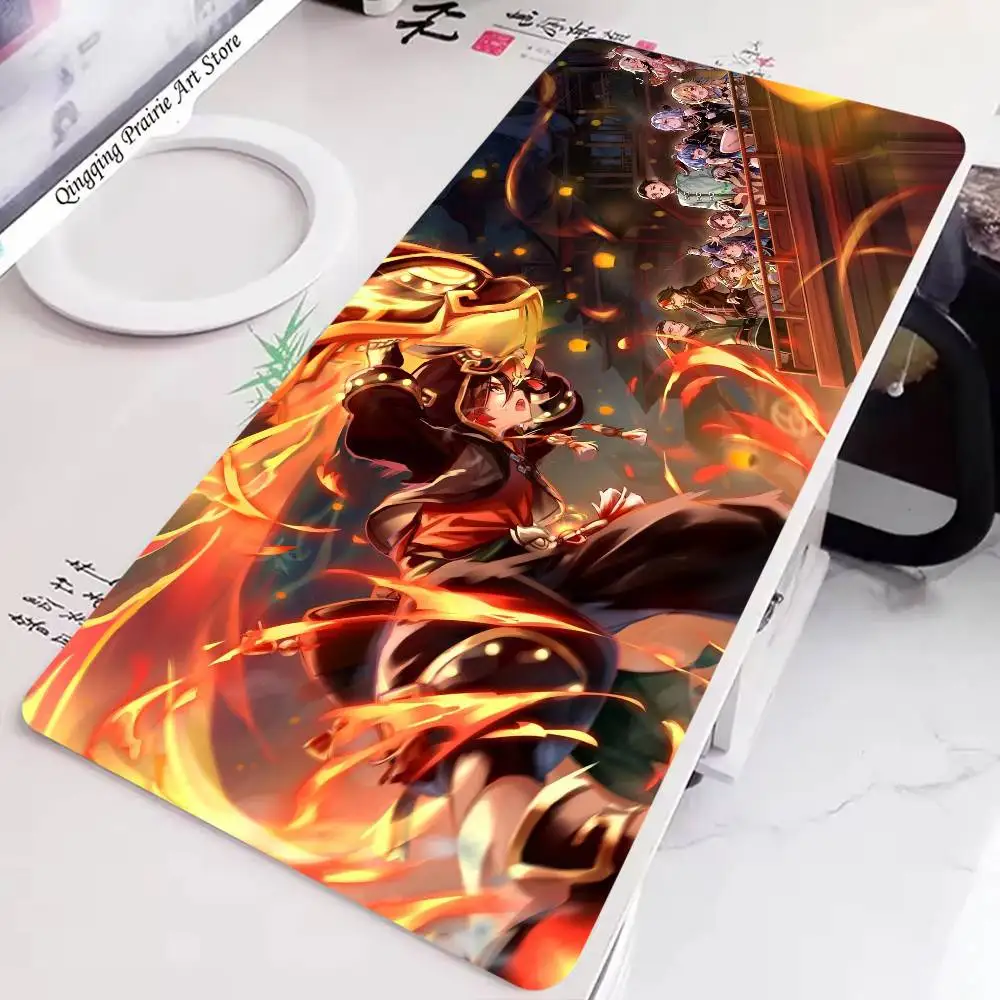 Jia Ming Anime G-Genshin Impact Mousepad Non-slip Suitable For Office Computers Laptops E-sports Game Desk Mats XXL Keyboard