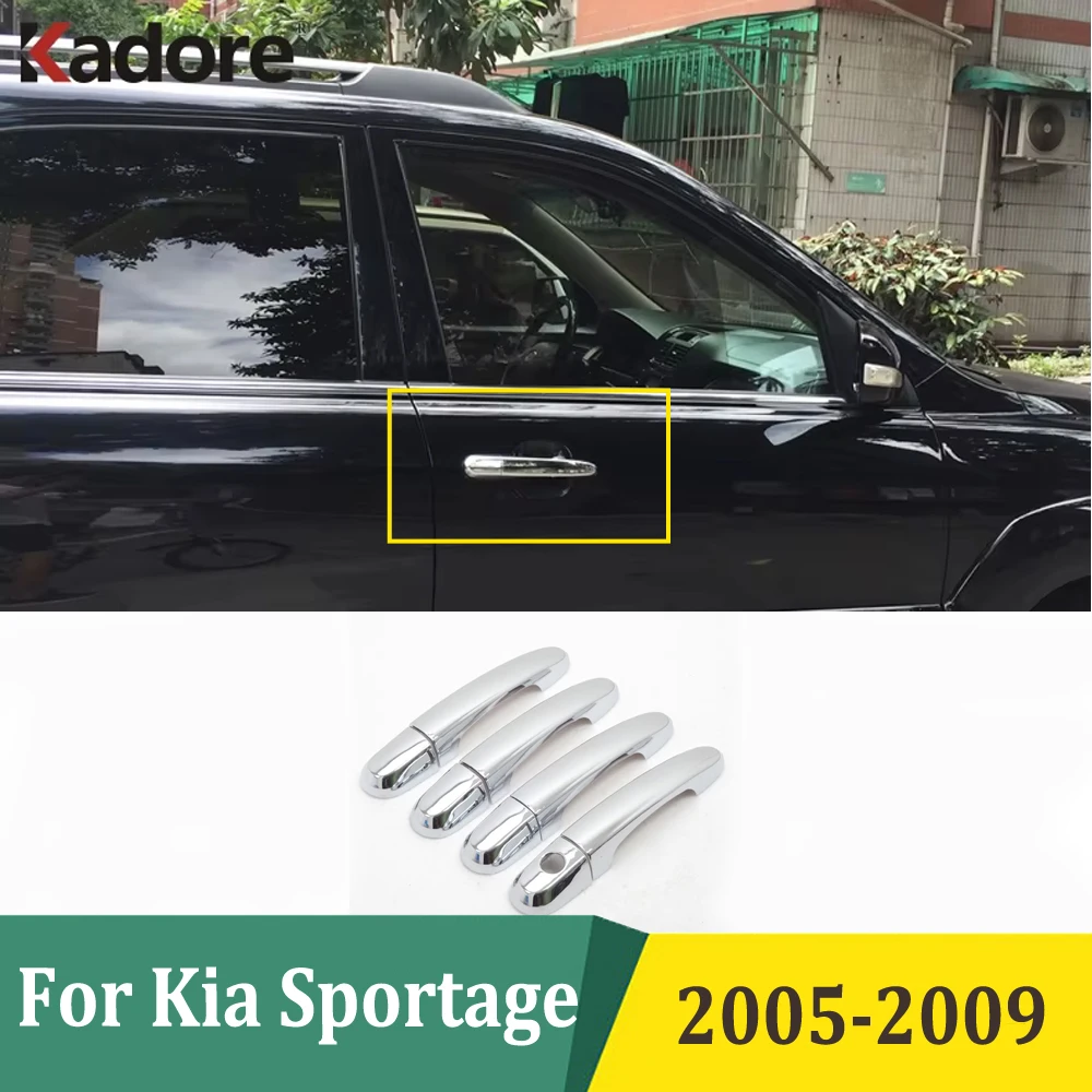 

For Kia Sportage 2005 2006 2007 2008 2009 ABS Chrome Side Door Handle Cover Trim Car Styling Exterior Accessories 8pcs