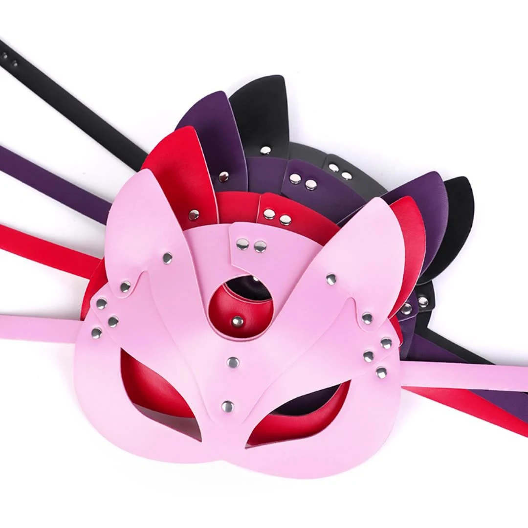 3 stili ragazza sexy rivetto colorato decorazione maschera per orecchie di gatto in pelle festa danza personalità alla moda accessori coordinati moda