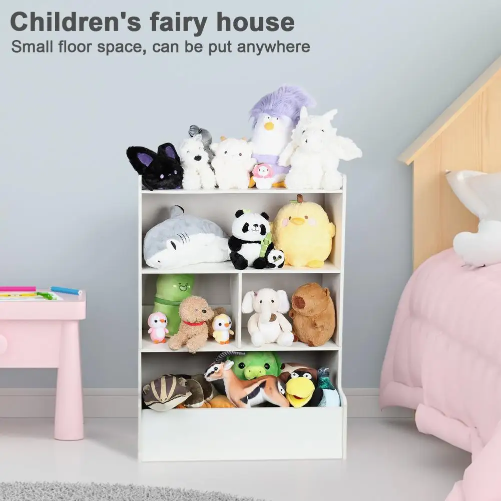 

4-ярусная детская книжная полка для дома, спальни, для хранения детских иллюстрированных книг, игрушек, органайзер для закусок и мелочей, стеллаж-шкаф