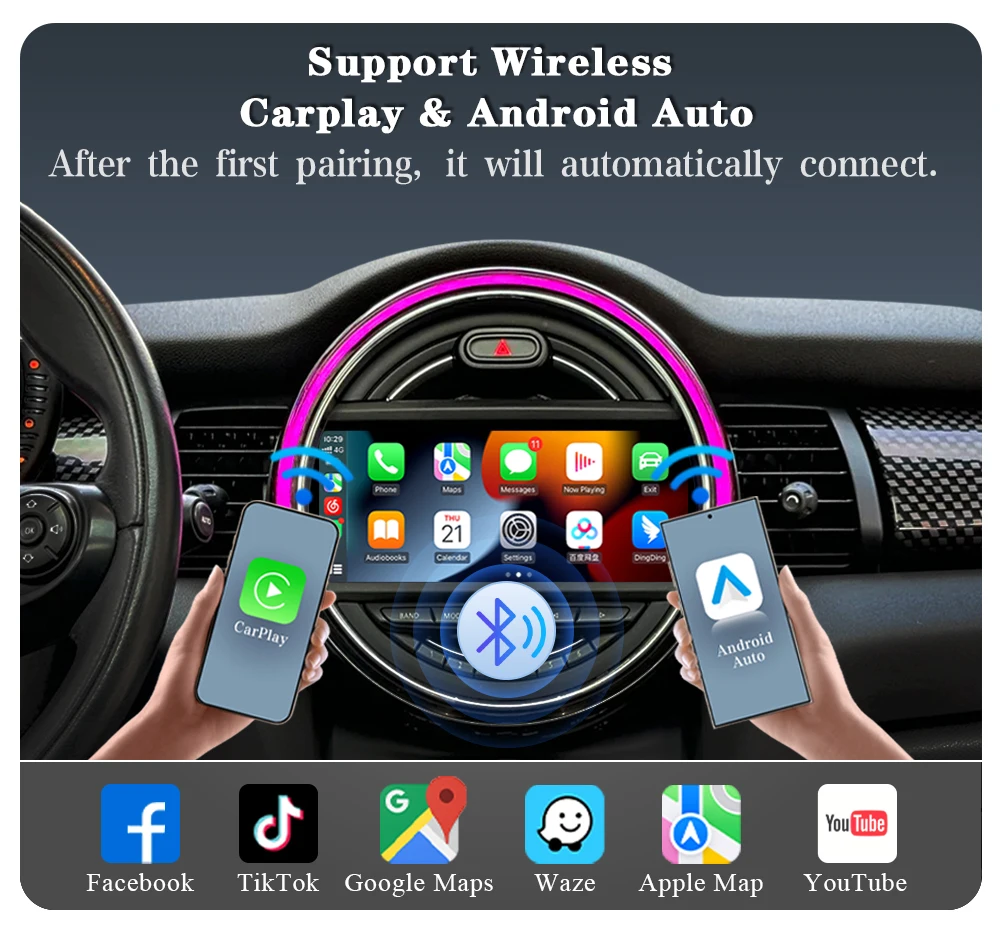 AUTOTOP CarPlay Android Auto Decoder Box für BMW Mini R55 R56 R57 R58 R59 R60 R61 F54 F55 Clubman Countryman Hardtop John CCC CIC NBT EVO BIS System – Detail 10
