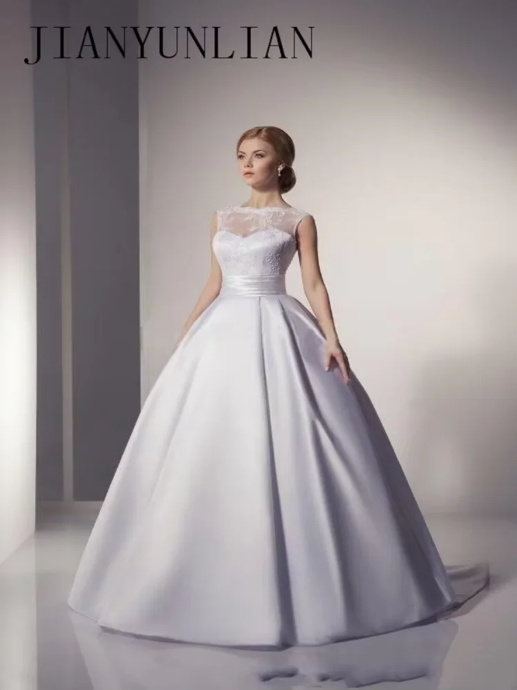 Customized Lace Wedding dress A Line Sweetheart Backless Long Bridal Gowns New Arrival Ball Gown  Vestido