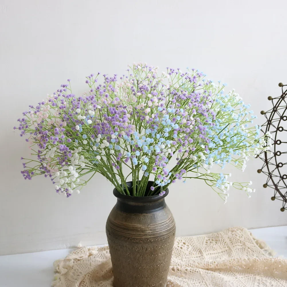 1Pcs Artificial Fake Silk Gypsophila Flowers Wedding Home Decoration Silicone Real Touch Decorative Garden Decor