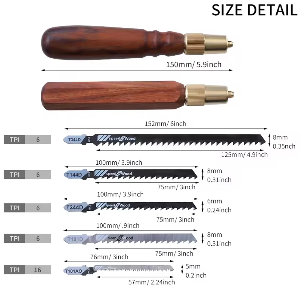 Mini Hand Saw Set with High Carbon Steel Coarse & Fine Tooth Saw Blade for Cutting Wood  with Replaceable Blade and Wood Handle