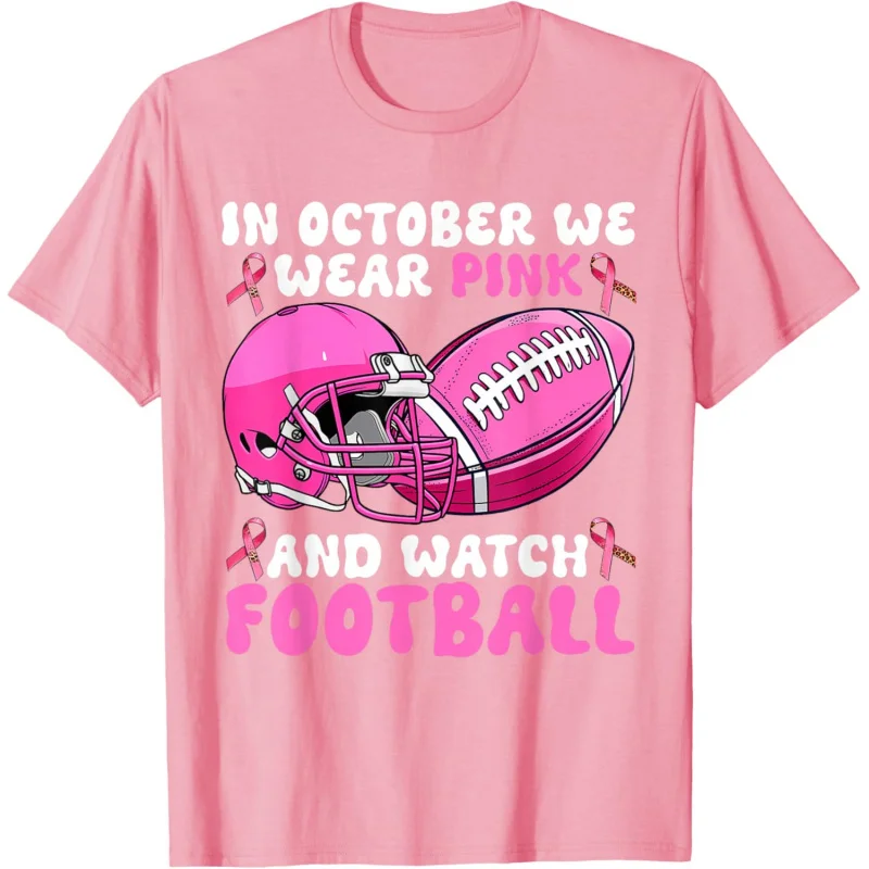 

In October We Wear Pink Football Breast Cancer Awareness T-Shirt Unisex