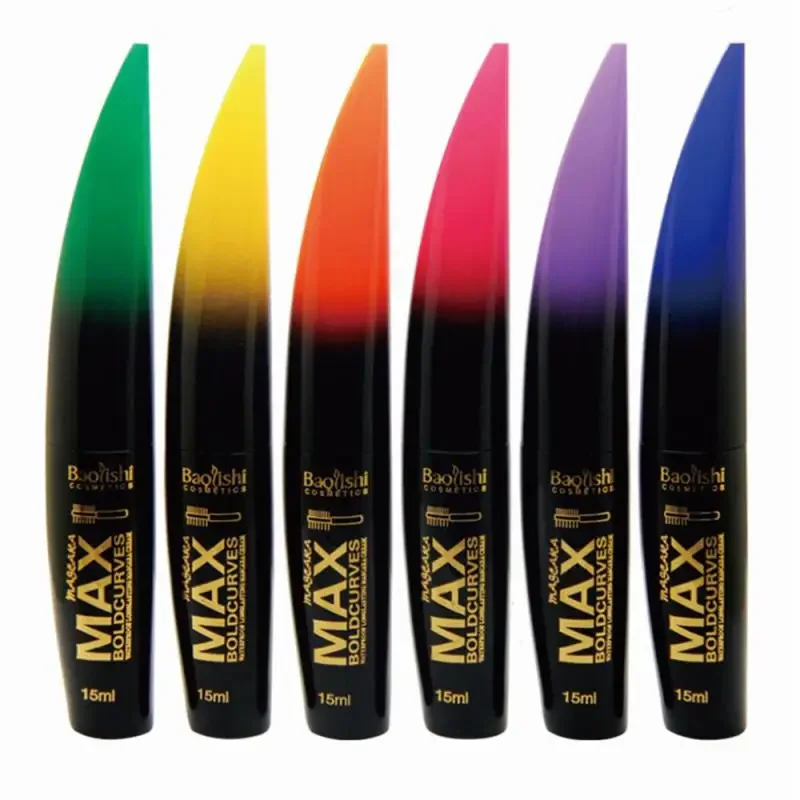 Quick-drying Silk Fiber Mascara Lengthening Lash Party Festival Cosplay Mascara Colored Waterproof 6 Colors Mascara 1pcs