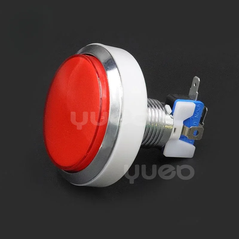 Game Machine 60mm Flat Large Round Button with Light Button Electroplating Game Machine Accessories Large Round Button Switch