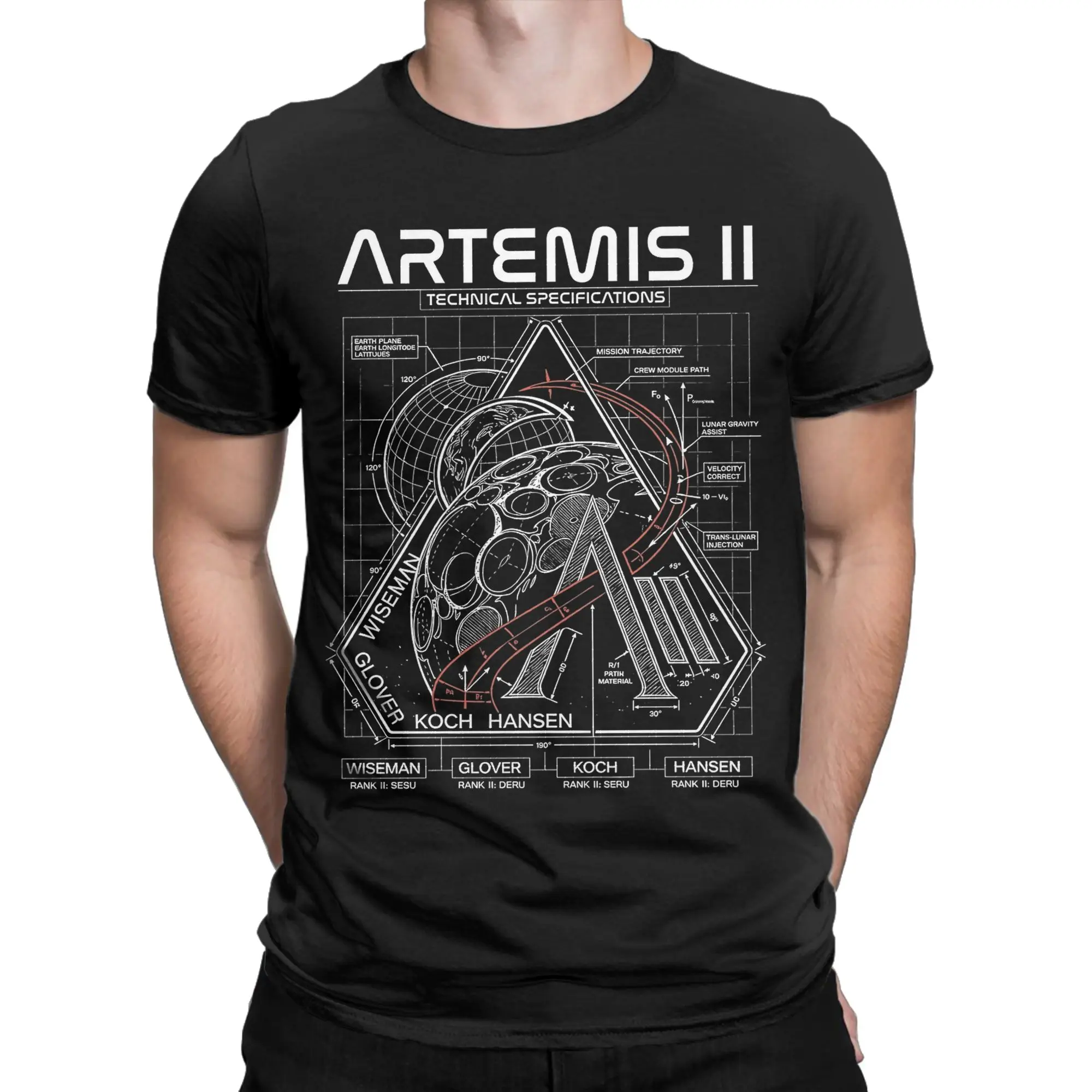 Men's T-Shirt Artemis II Technical Specifications Funny 100% Cotton Tee Shirt Short Sleeve  T Shirts Round Neck Clothes Original