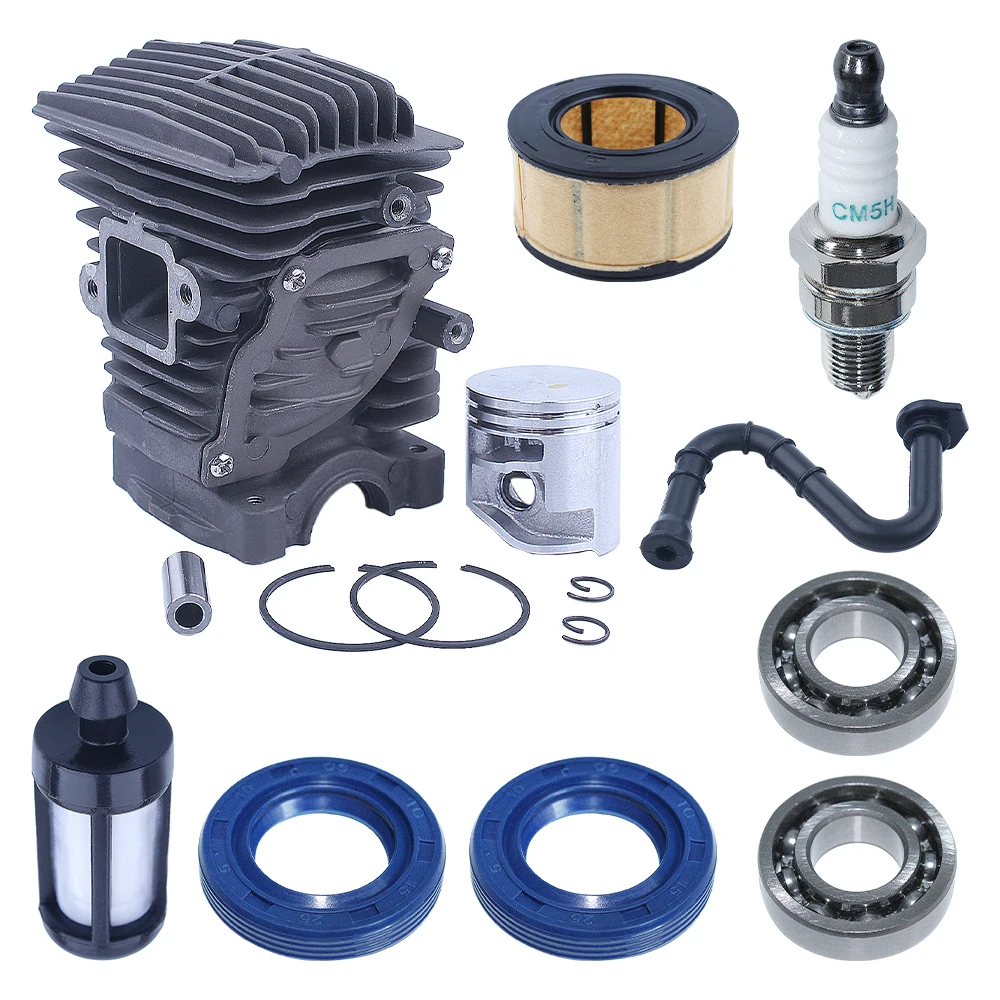 Bombilla de filtro de aire de pistón de cilindro, Kit de ajuste 1143 020 1207 para motosierra Stihl MS251 MS 251 44mm