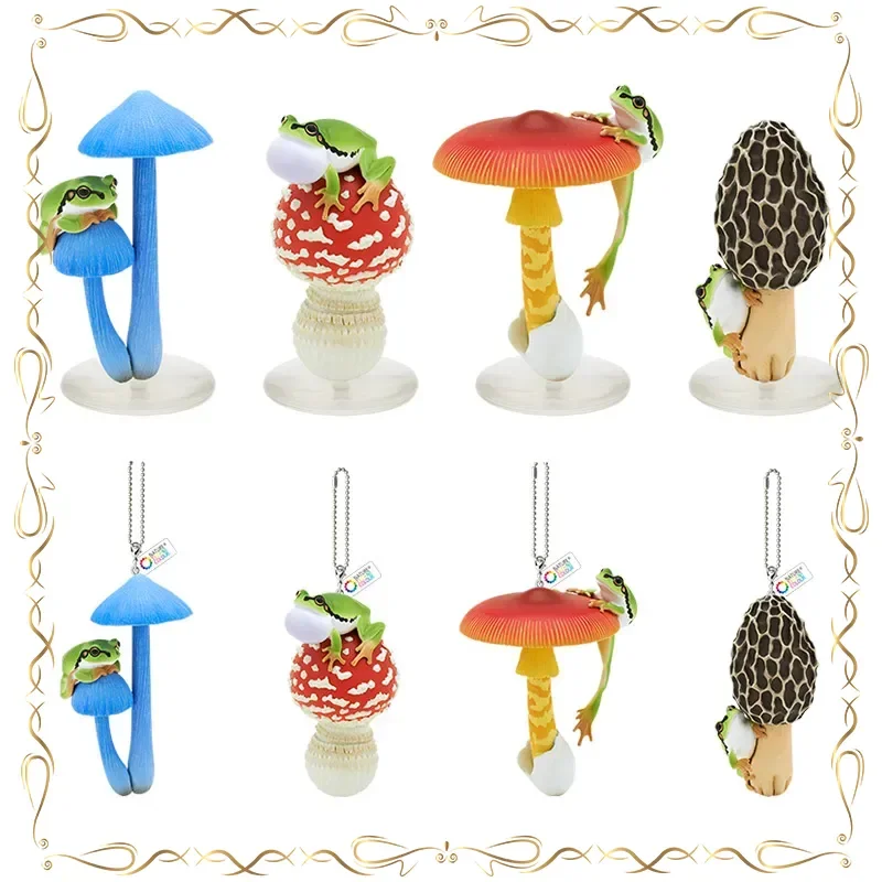Gashapon Agaricus Campestris Suave Coleção Hylachinensis Pingente Kawaii Action Figure Modelo Brinquedos