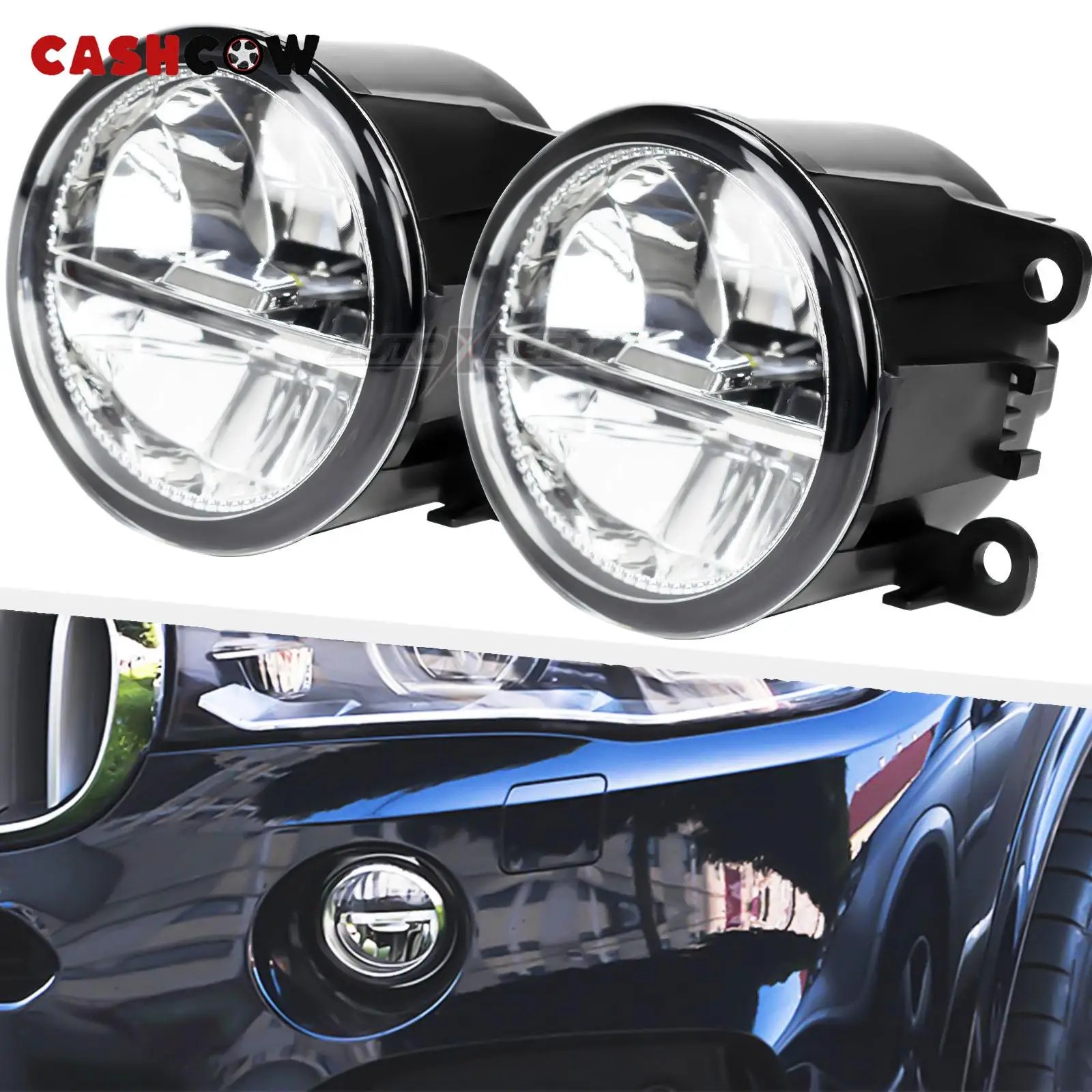 CASHCOW 2pcs Car High Brightness White Fog Light For Renault Captur 2013-2017 Clio IV 2012-2019 Duster Closed Off-Road 2012-2015