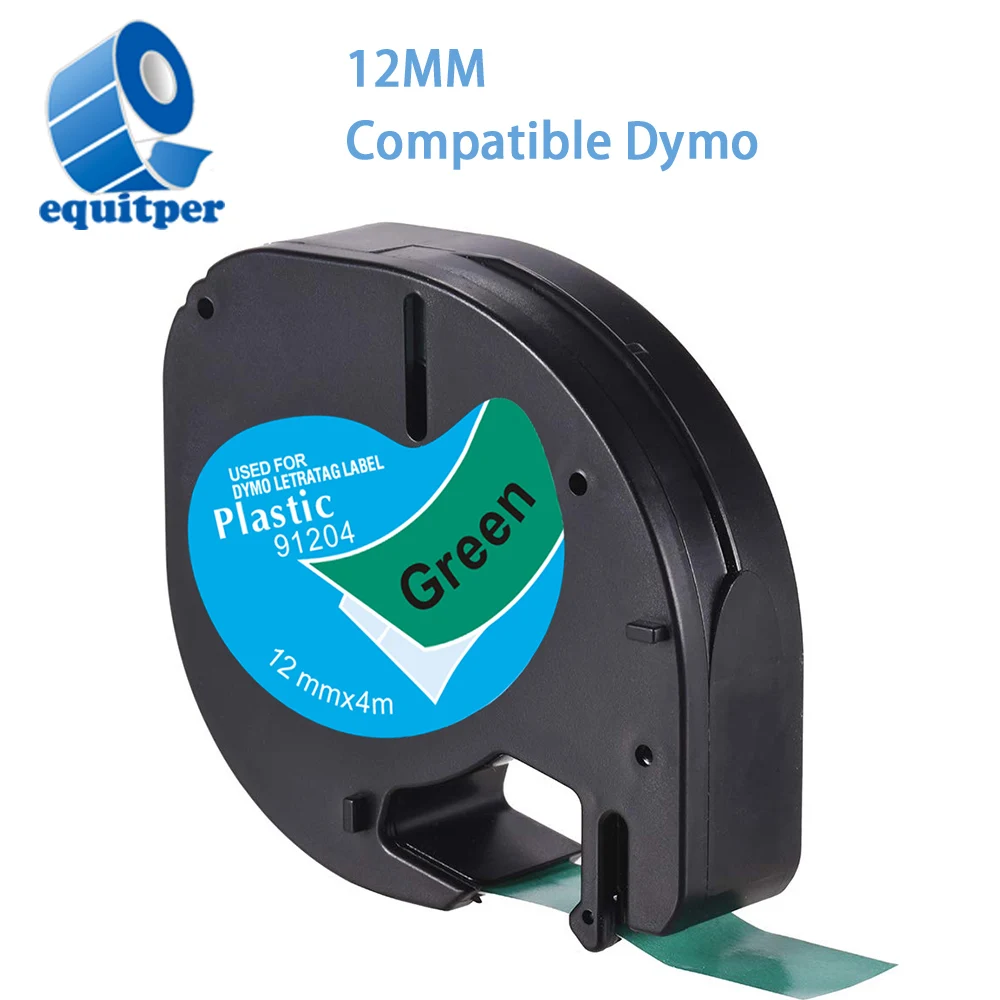 

EQUITPER 12 мм * 4 м, черная/зеленая фотолента LT91204, этикетка, лента LetraTAG, может быть размещена, пластиковая лента 91224 59425