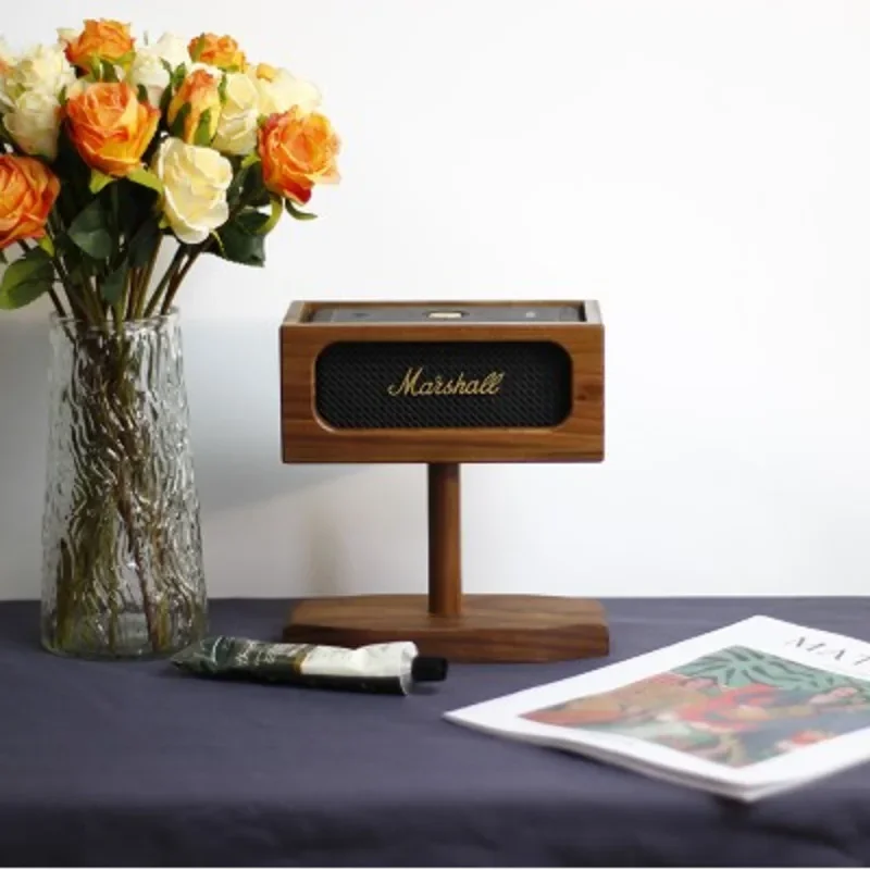 Soporte de altavoz Retro, decoración de madera maciza, caja de almacenamiento de escritorio, plataforma de soporte para teléfono, vitrina de Radio, estante de almacenamiento para el hogar