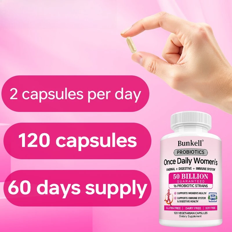 البروبيوتيك المصنوع يوميًا للنساء 50 مليار CFU 16 سلالة بروبيوتيك مع البريبايوتكس العضوية والهضم والصحة المناعية #4