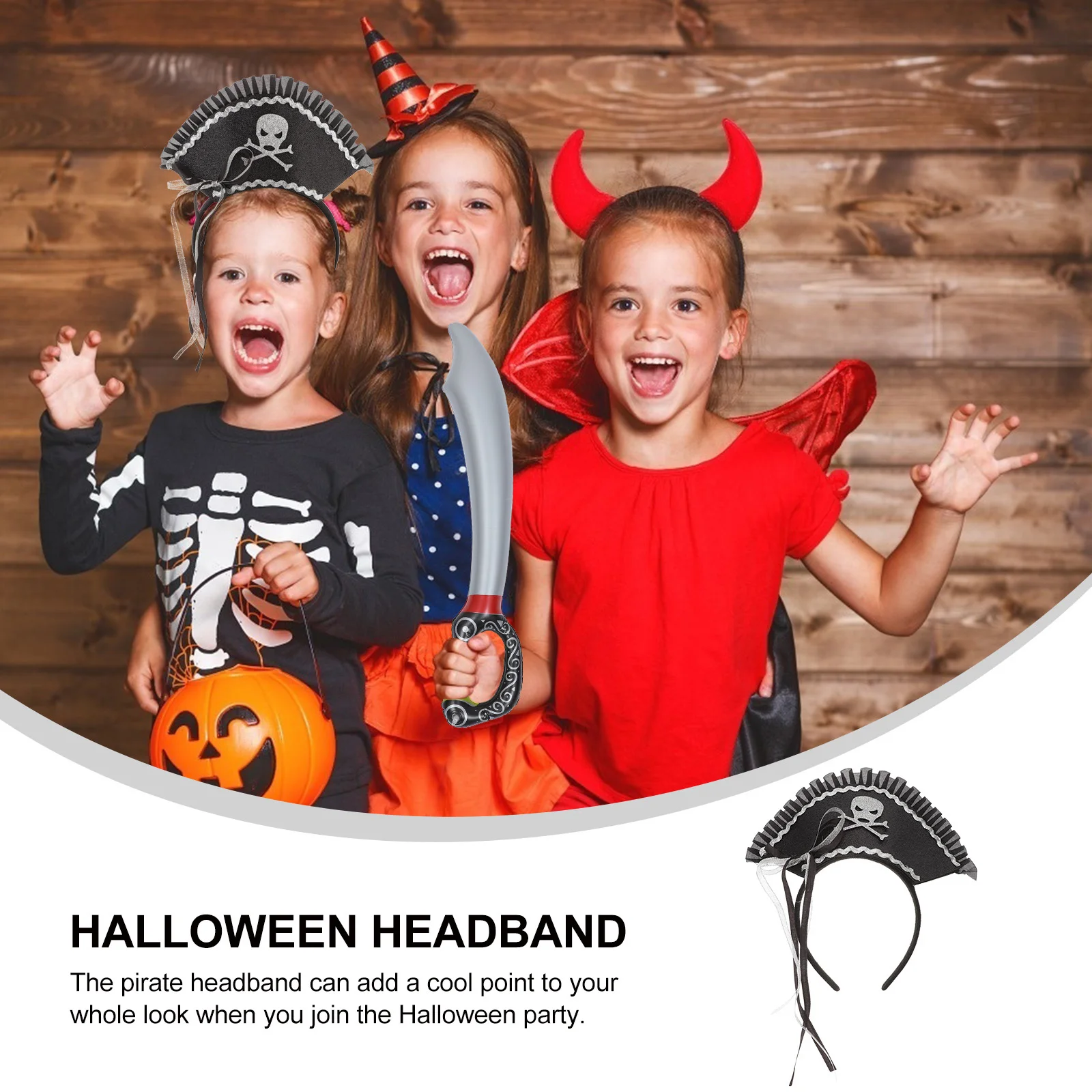 Halloween Pirate Headband Premium Hair Hoops Halloween Party Props Pirate Hair Accessories Shark Party Decorations