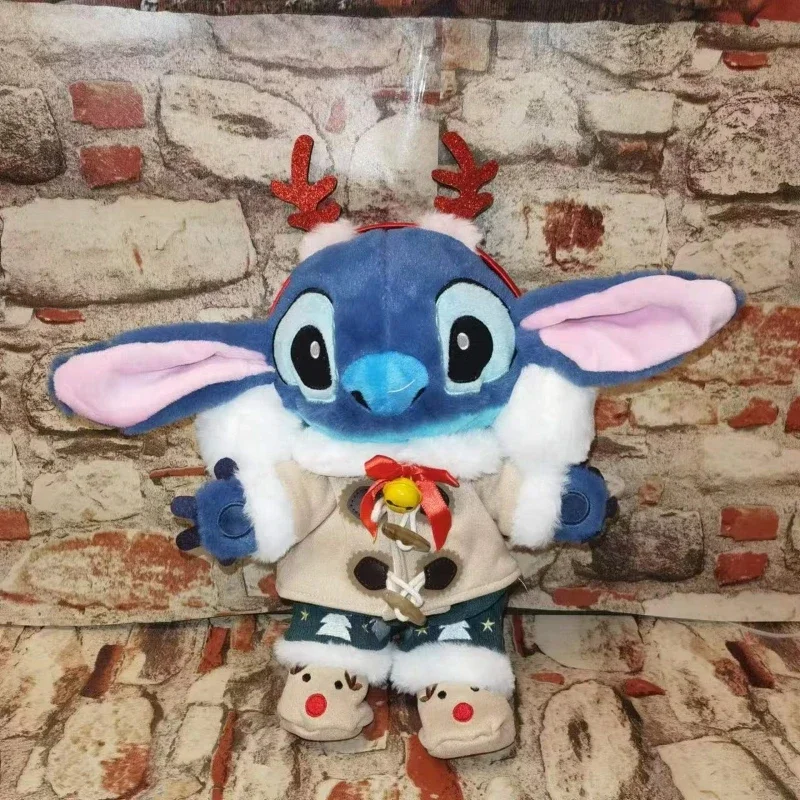 

30CM New Disney Lilo & Stitch Doll Christmas Cartoon Angel Plush Toy Reindeer Cosplay Stuffed Kawaii Children's Birthday Gift