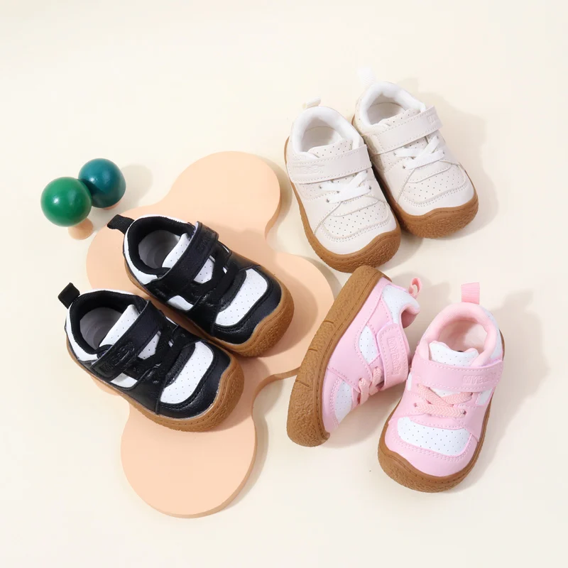 Baby Shoes High Quality Toddler 1-5 Years Rubber Sole Anti-slip Soft PU for Boys and Girls Spring and Autum Style Ooydoor BM06