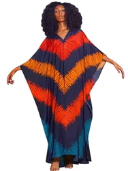 Dashiki afryki Maxi sukienka kobiety rękaw w kształcie skrzydła nietoperza luźne Boubou odzież z afryki moda nowy drukuj długie szaty afrykańska sukienka Vestidos