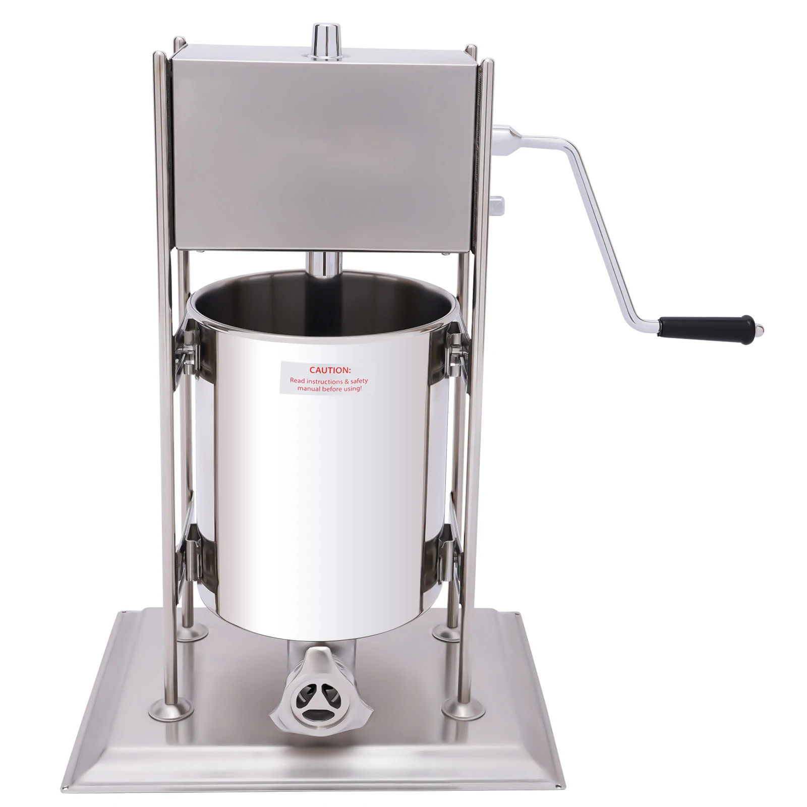 Commercial Churro Maker 10L Manual Vertical Churro Machine with Pressure Plate Stainless Steel Churros Filler with 4Shapes Molds