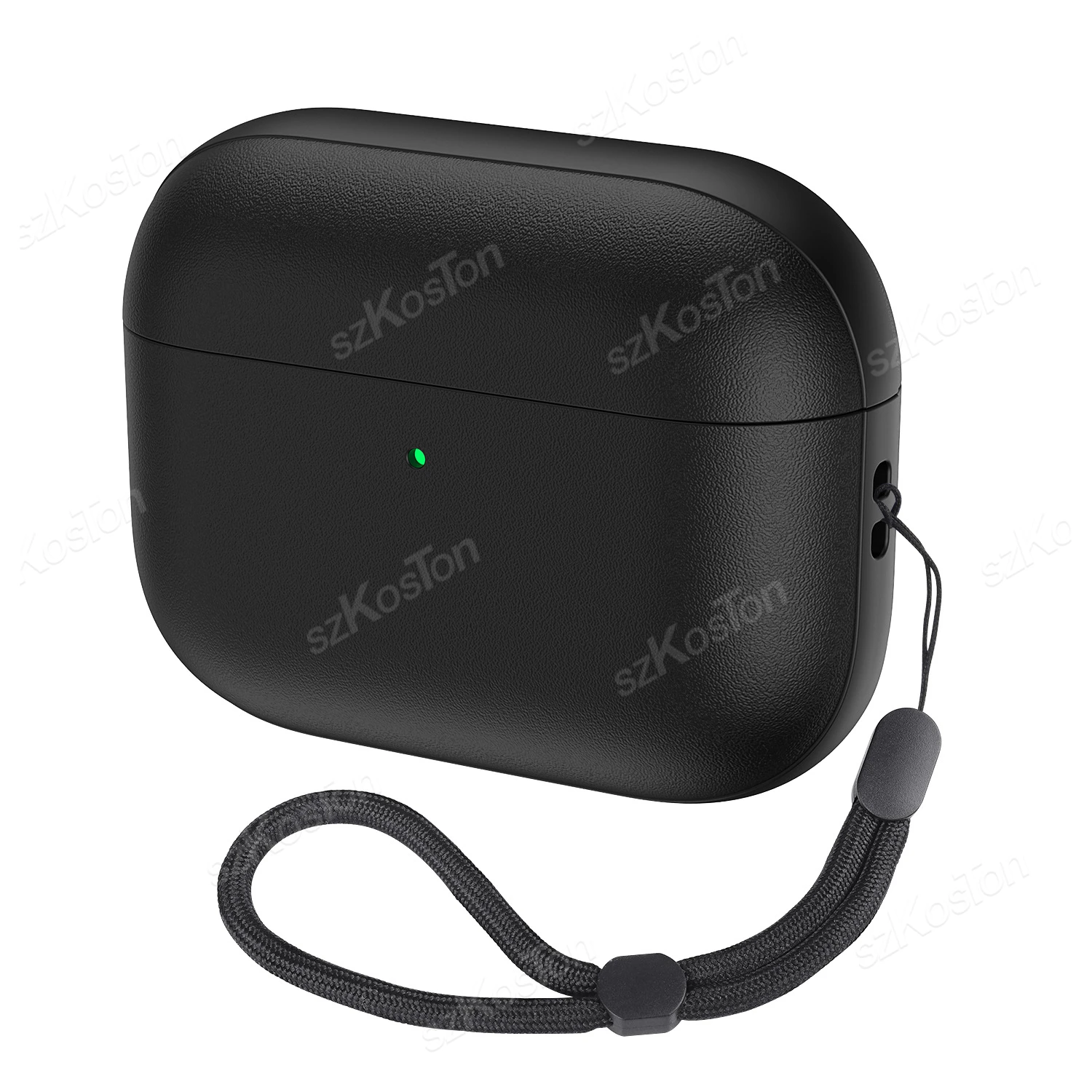 Casing Pelindung Bertekstur Kulit PU untuk Airpods Pro 3 Penutup Lembut Seluruh Badan dengan Tali Penyandang Anti Jatuh Anti Selip Kulit Pelindung