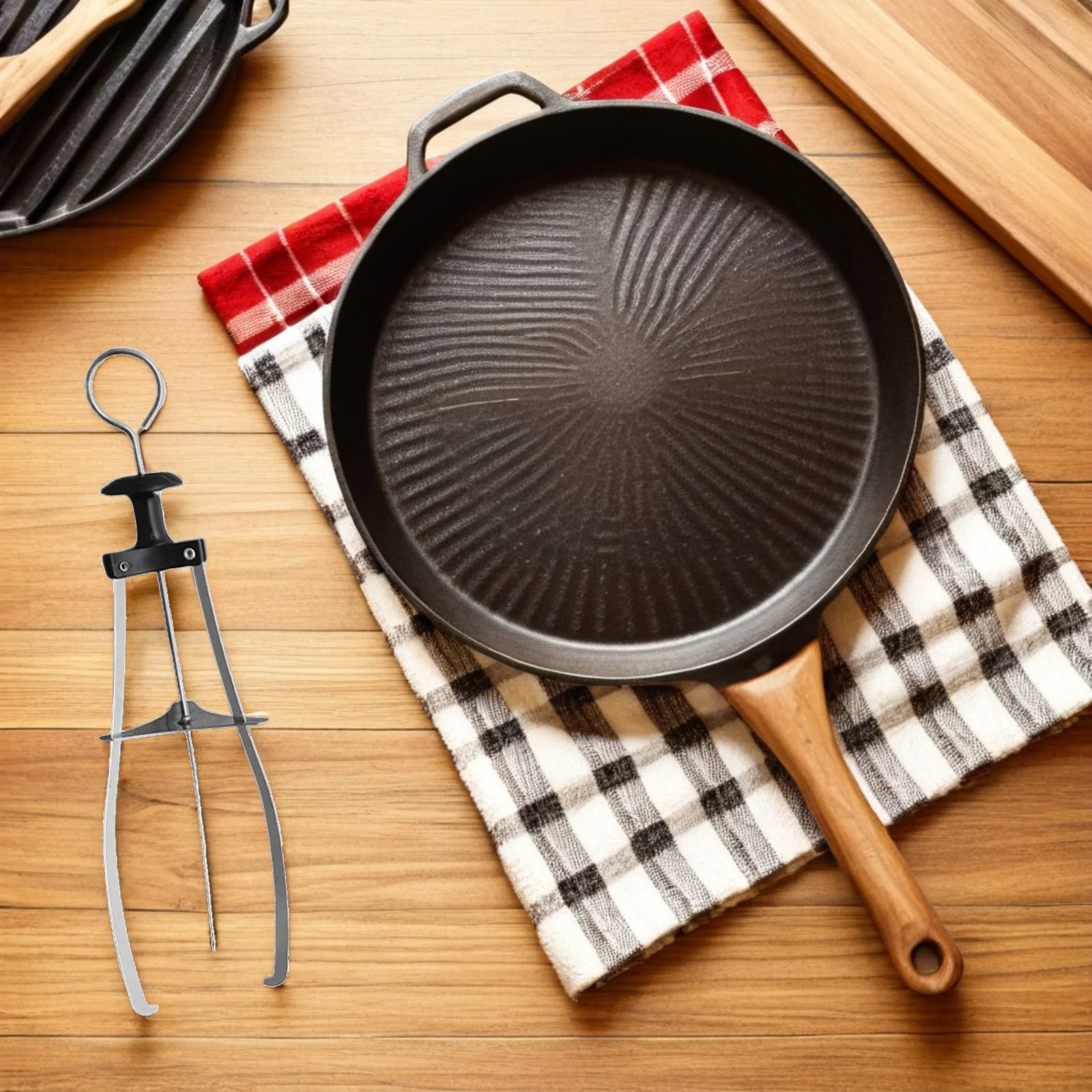 2개 스테인리스 스틸 볼 그리퍼 뜨거운 접시 리프터 화상 방지 접시 홀더 주방 도구 냄비 팬 피자 트레이 논슬립