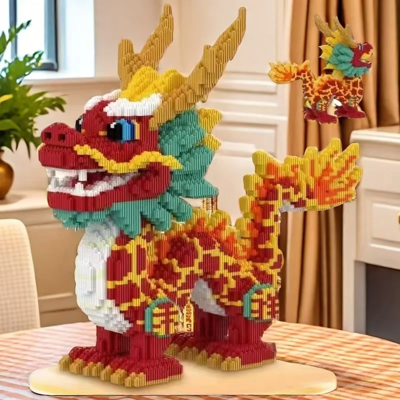 مجموعة مكعبات بناء التنين الميمون المكونة من 11267 - لغز تعليمي ثلاثي الأبعاد، مناسب للتعلم اليدوي، هدية مثالية للعطلات #6