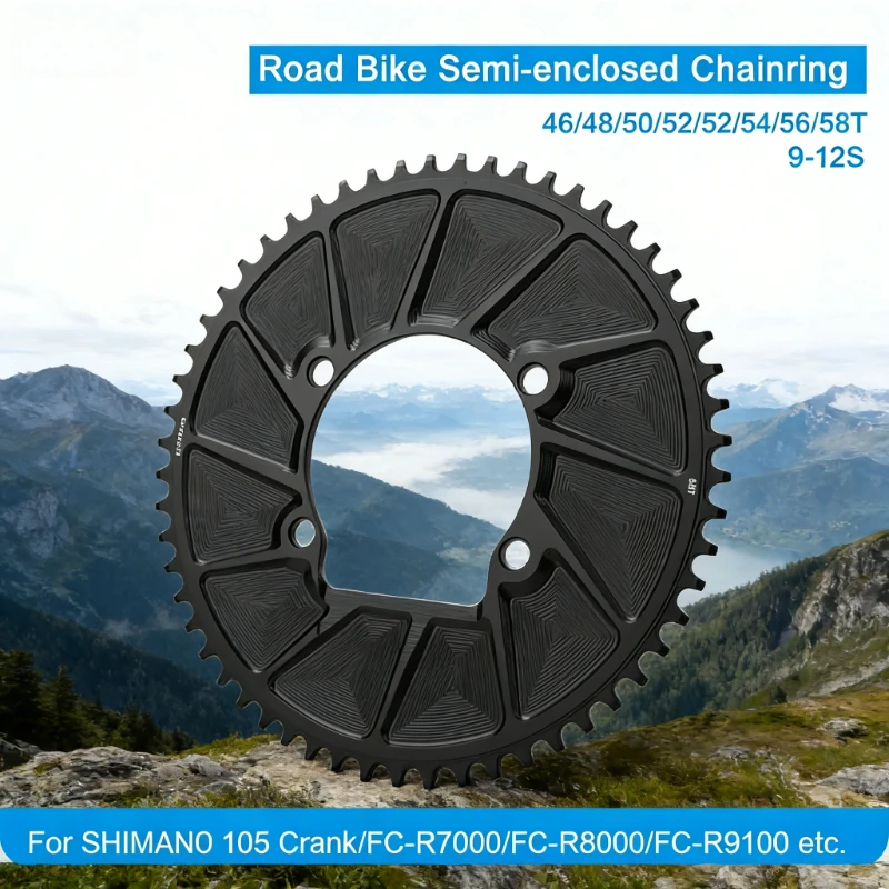 

Велосипедная цепная звездочка 110BCD 46-58T Narrow Wide из алюминия 7075 для Shimano 105 R7000/R8000/R9100