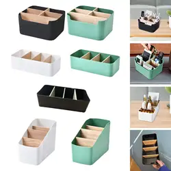 Pencil Card Holder Box Container Space Saving with Compartment Cosmetic Make up Organizer Desktop for Remotes End Table Desktop